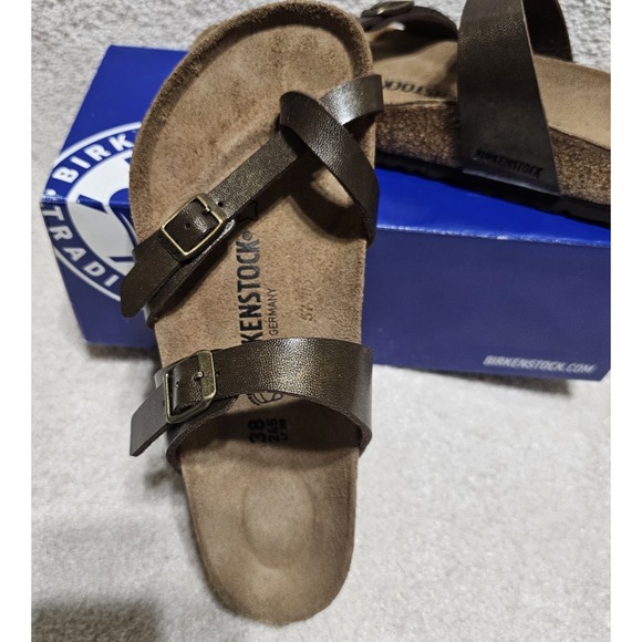 BIRKENSTOCK Mayari Birko-Flor Golden Brown Size 38 New with Box - Picture 1 of 11